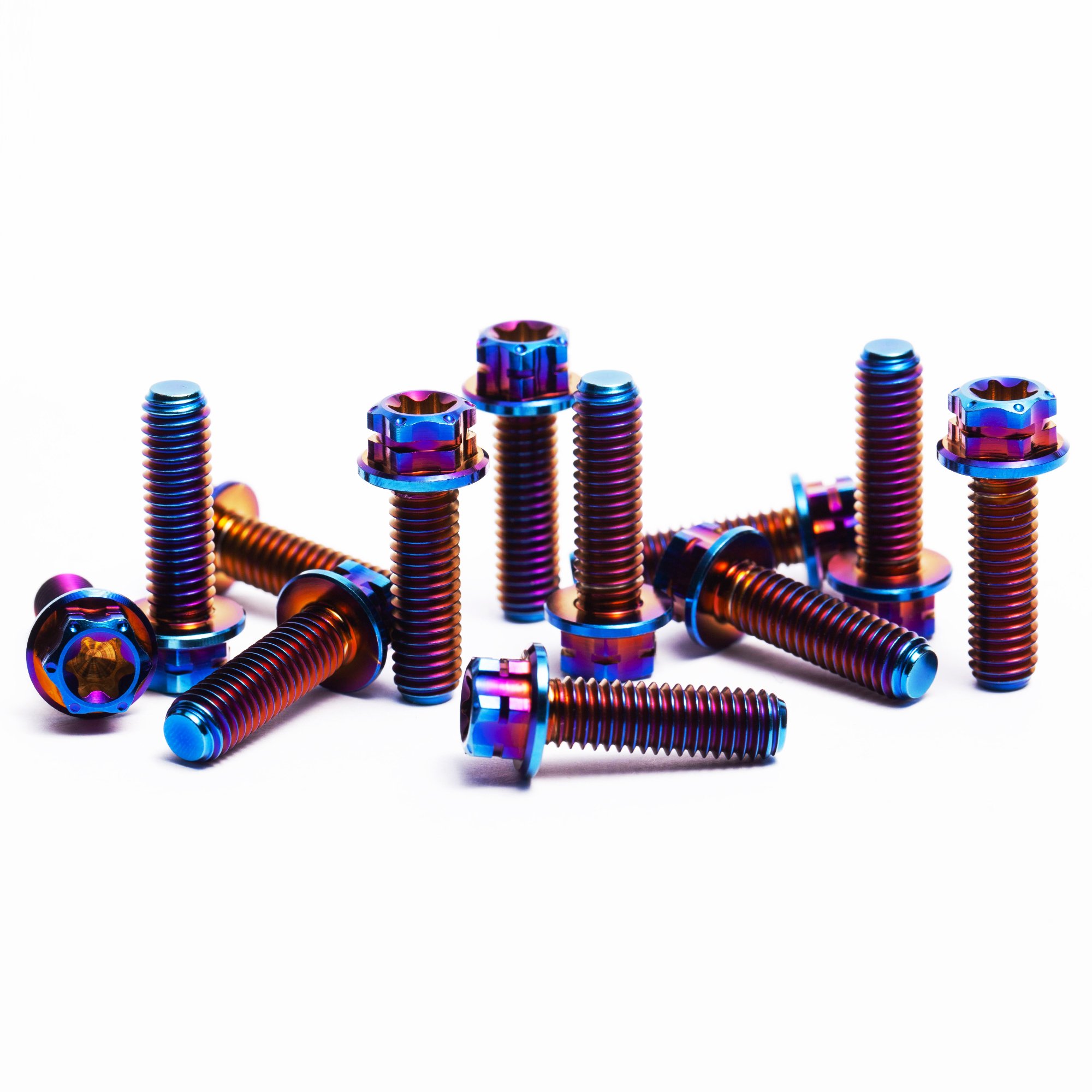 Titanium Alloy Hex Flange Bolt for Motorcycle Modified Gr5 Titanium Alloy Hex Flange Bolts Blueing Motorcycle Flange Bolt