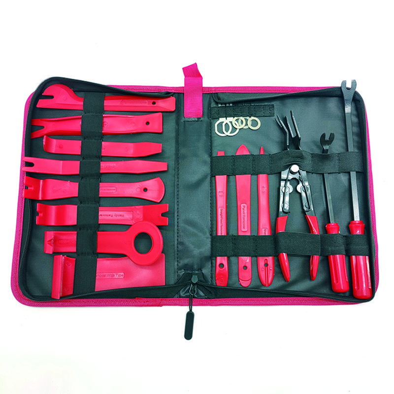 19 PCS Car Disassembly Tool Dashboard Panel Trim Hand Tool Car Scraper Kit Sticker Accessories Car Audio Repair Removal Tool Bag