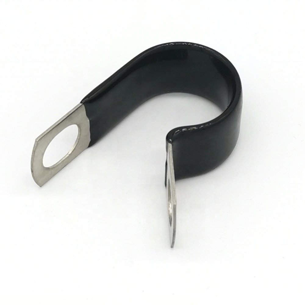 46mm Diameter Steel P Rubber Lined Hose Clips Custom Made Pipe Clip Adjustable Tube Clips