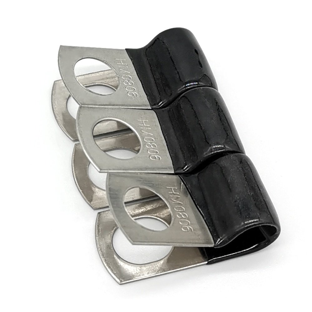 46mm Diameter Steel P Rubber Lined Hose Clips Custom Made Pipe Clip Adjustable Tube Clips