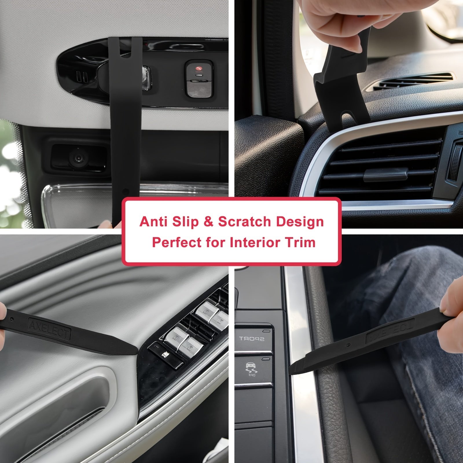 5Pcs Auto Trim Removal Tool Kit, No Scratch Plastic Pry Tool Kit - Interior Door Panel Clip Fastener Removal Set for Vehicle