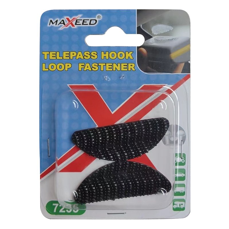 High Sticky 3M Back Glue Self Adhesive Nylon Telepass Hook Loop Fastener Moonshaped Transparent Velcroes for Car