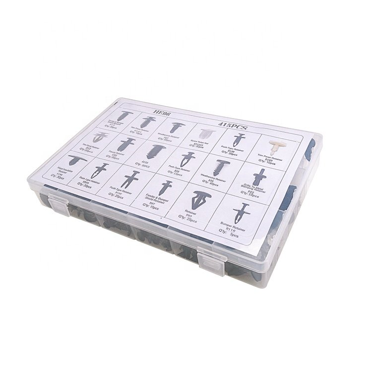415 Pcs Plastic Car Clips Fasteners Assortment Push Pin Rivets Kit With 18 Most Popular Sizes Car Door Trim Panel Clips