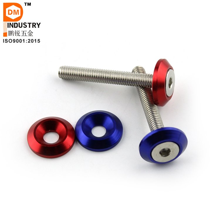 Private Label Colorful CNC Fasteners Car Modified M6 Bumper Bolt Set Password Style JDM Anodized Aluminum Fender Washers