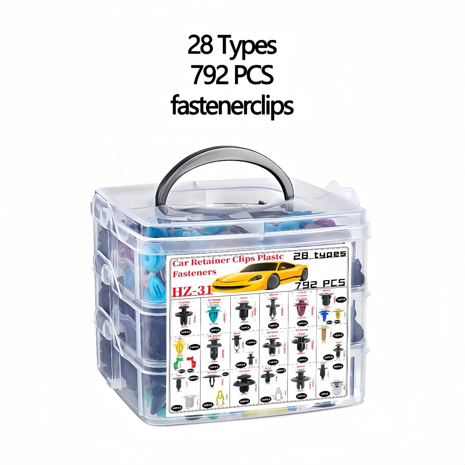 792 Pcs Universal Car Plastic Fastener Clips Bumper Door Trim Panel Retainer Fastener Set with Remover Kit