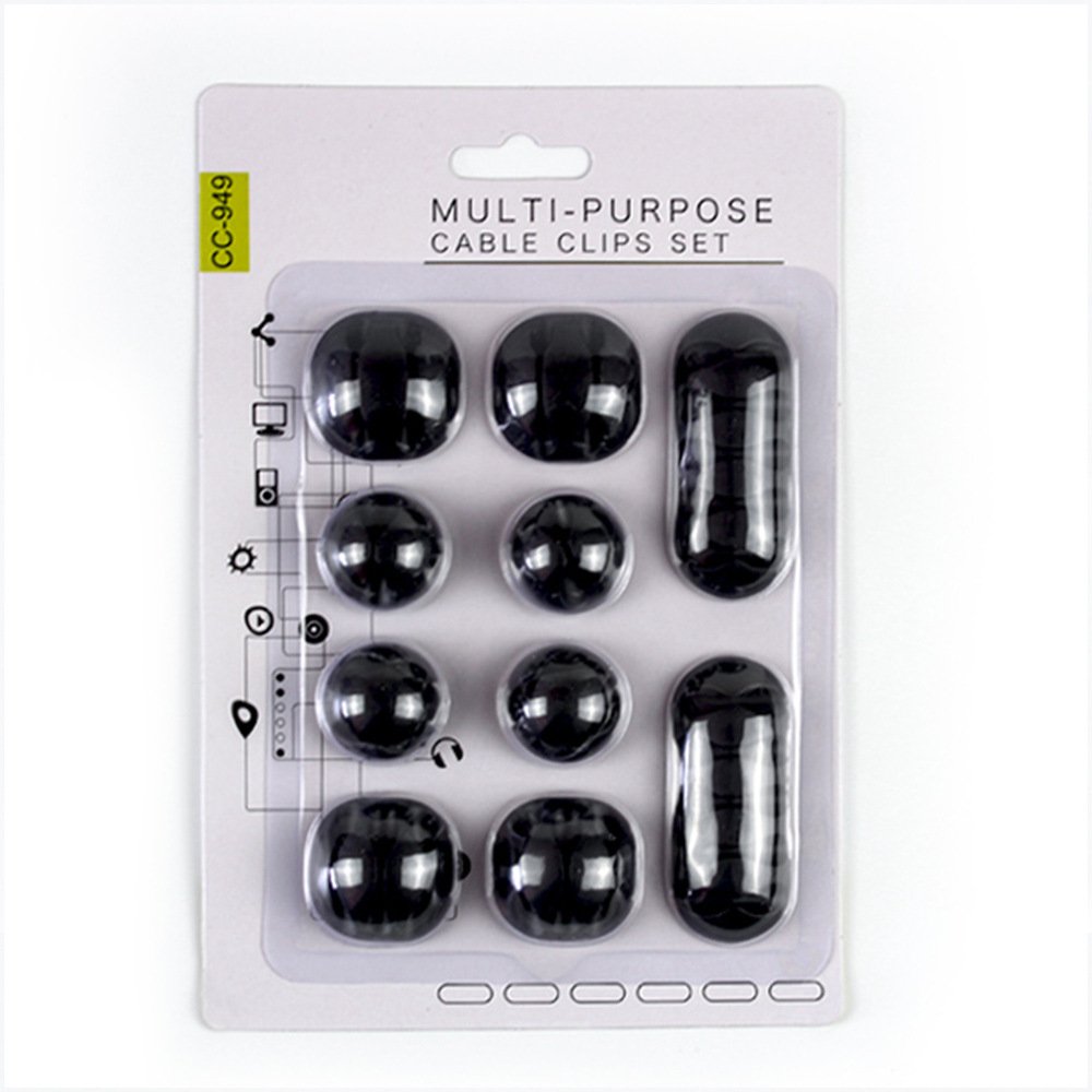 Hot Selling Desk Nightstand Car Home Office Adhesive line Cord Organizer USB Holder Management black Cable Clips