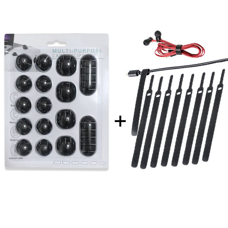 Hot Selling Desk Nightstand Car Home Office Adhesive line Cord Organizer USB Holder Management black Cable Clips