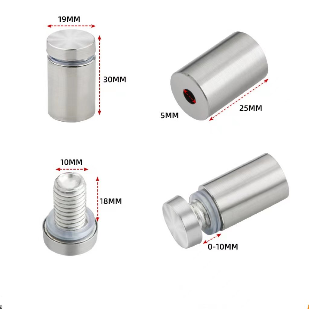 Pin Aluminum Signs Acrylic Wall Fixings Snap Motherboards Sign Round Advertising M2.5 Threaded Fasteners Nail Fastener Standoff