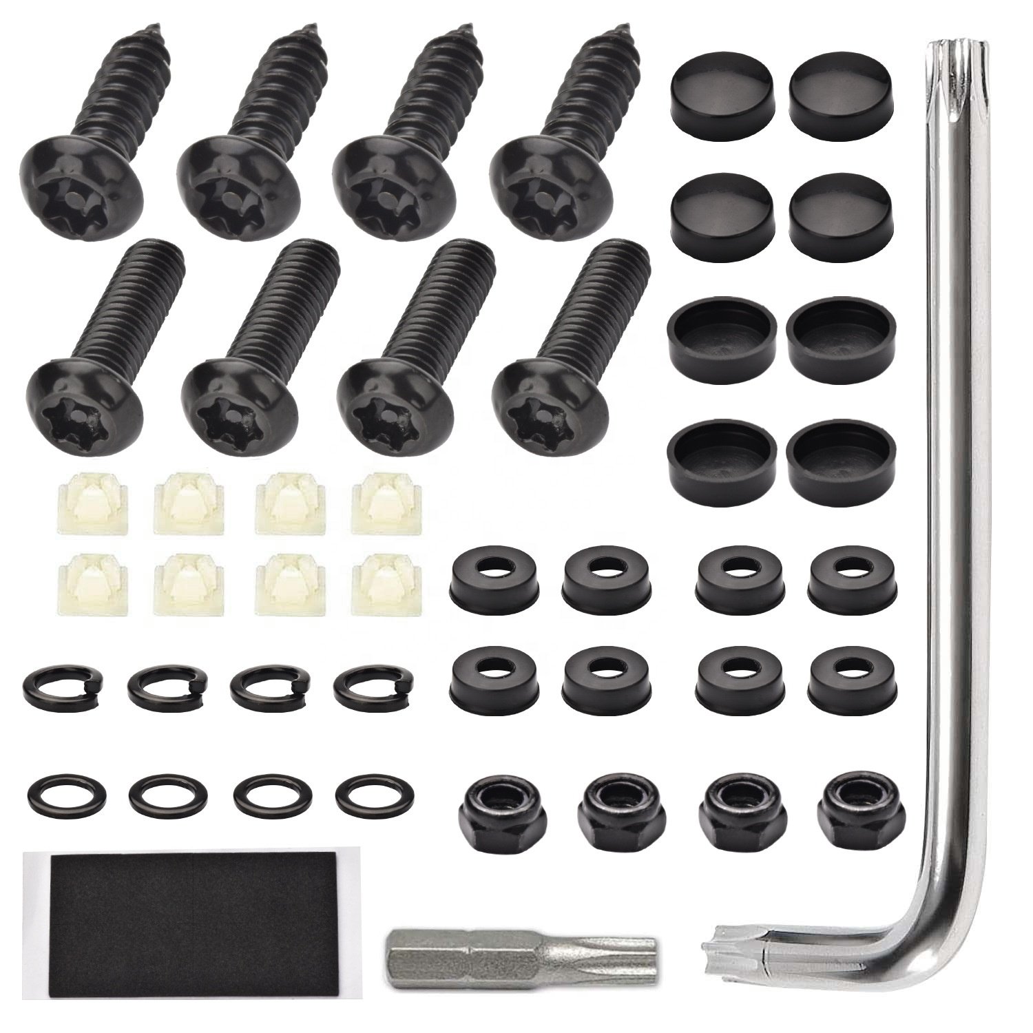 Rustproof for Securing License Plates Frames and Covers on Cars Trucks Anti Theft Stainless Steel License Plate Screws Kit