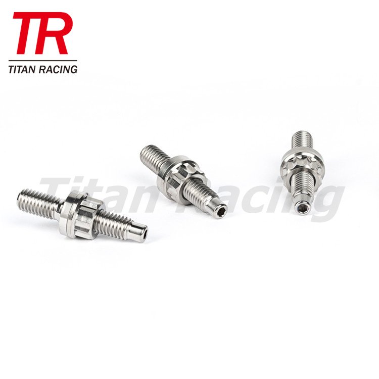 Gr5 titanium exhaust manifold studs kits M8 M10 stud bolts with 12 point flange nut and washer in stock