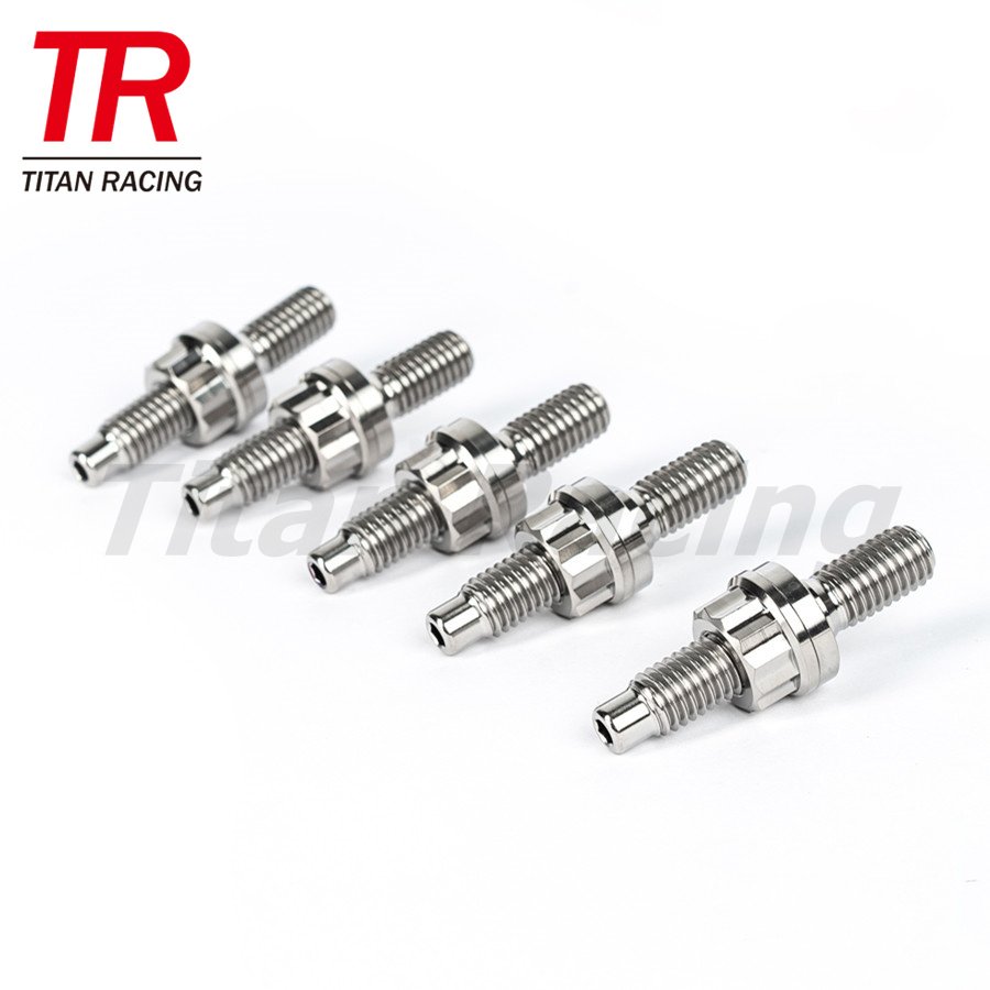 Gr5 titanium exhaust manifold studs kits M8 M10 stud bolts with 12 point flange nut and washer in stock