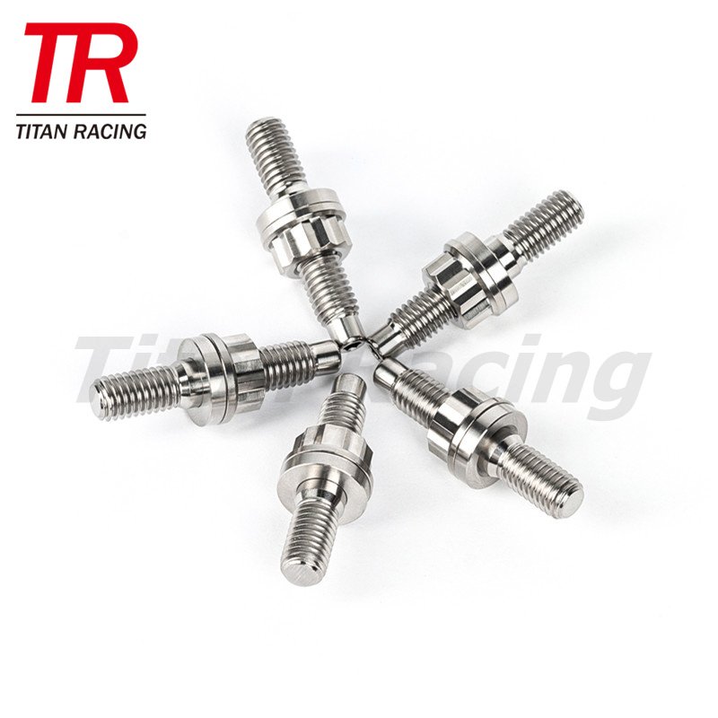 Gr5 titanium exhaust manifold studs kits M8 M10 stud bolts with 12 point flange nut and washer in stock