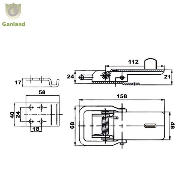 GL-14113 Draw Bolt Toggle Latch with Lock Eyes Cabinet Door Latch