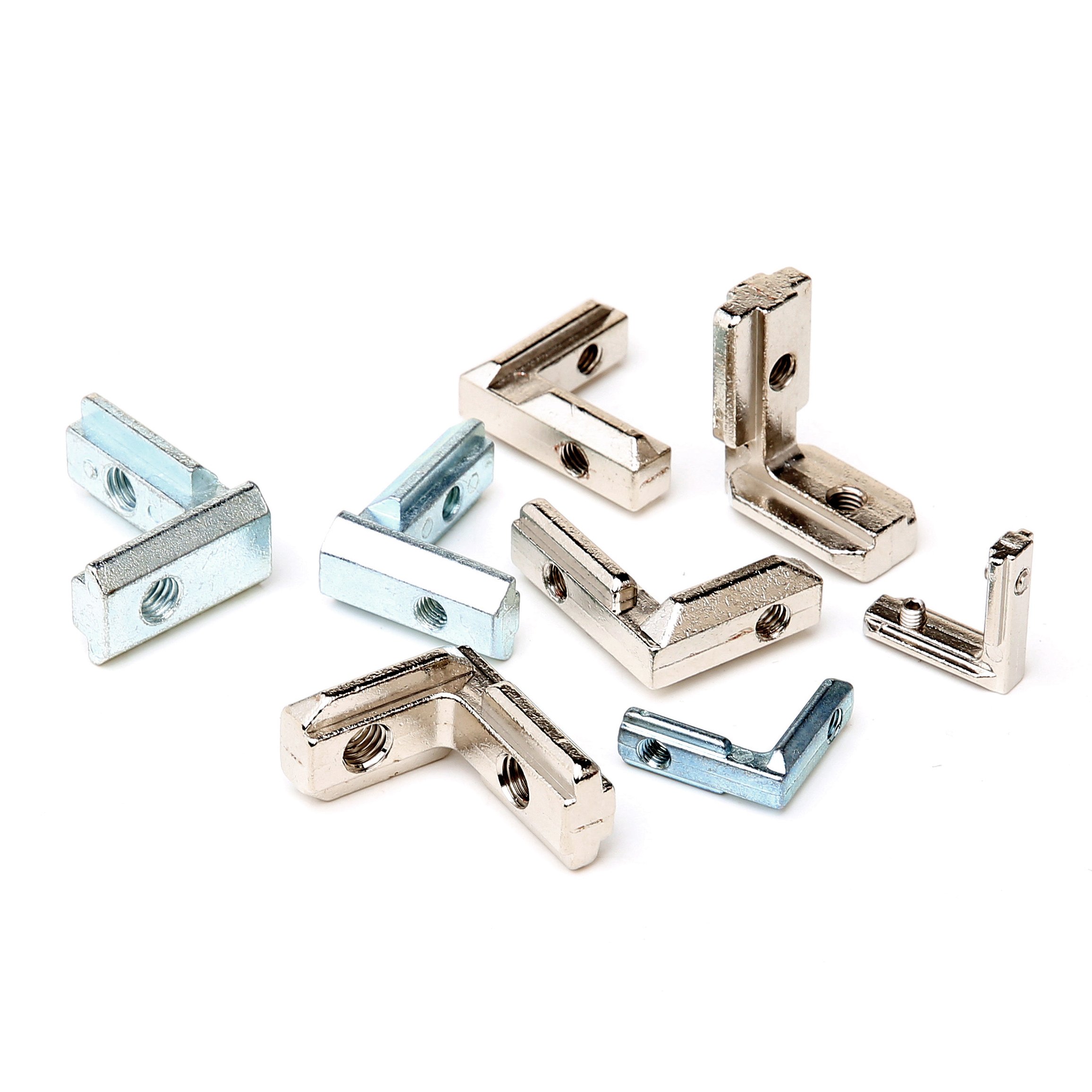 Zinc Alloy DIN GB Angle Groove Connector 20/30/40/45 Embedded Angle Groove Aluminum Profile Fitting L Shape Connector