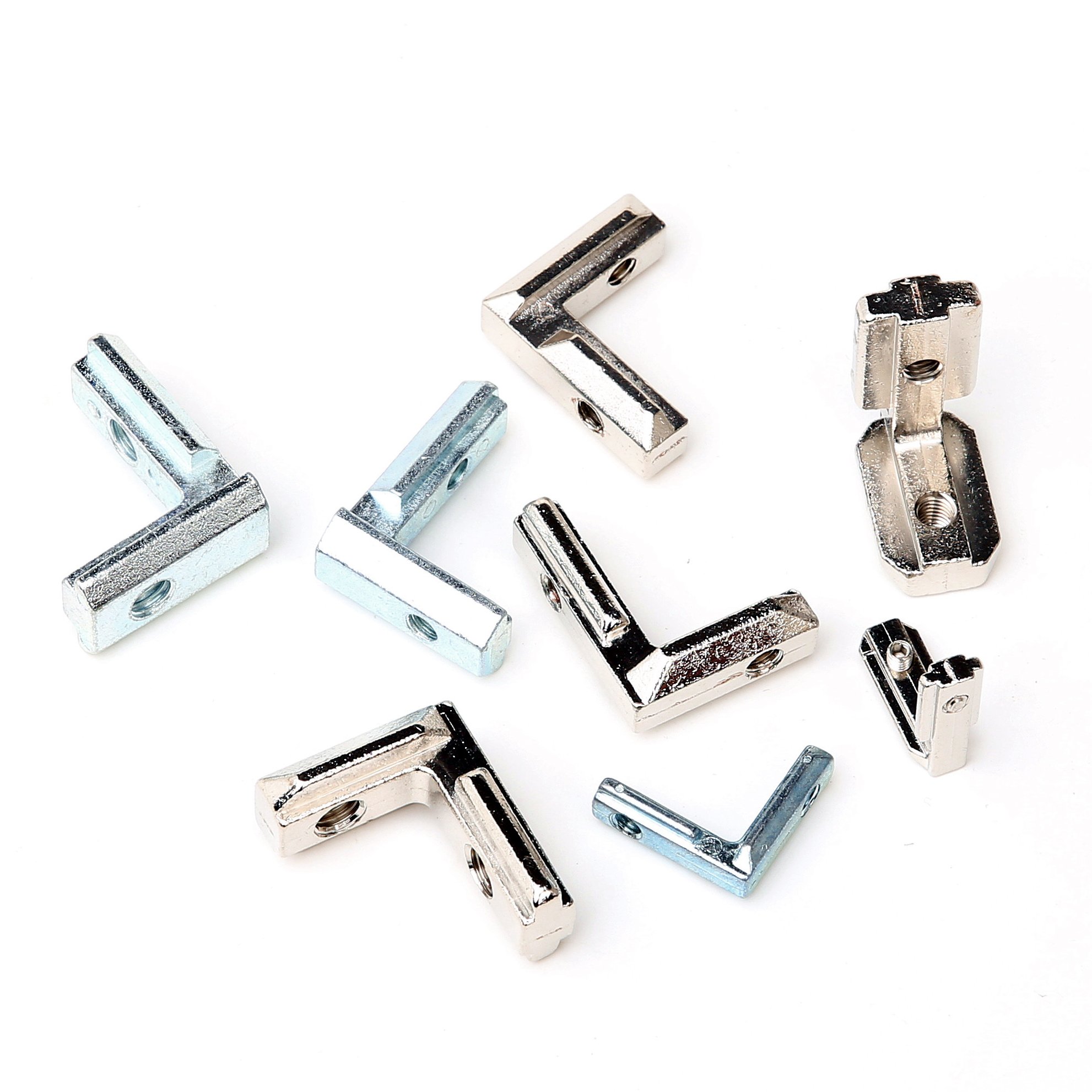 Zinc Alloy DIN GB Angle Groove Connector 20/30/40/45 Embedded Angle Groove Aluminum Profile Fitting L Shape Connector