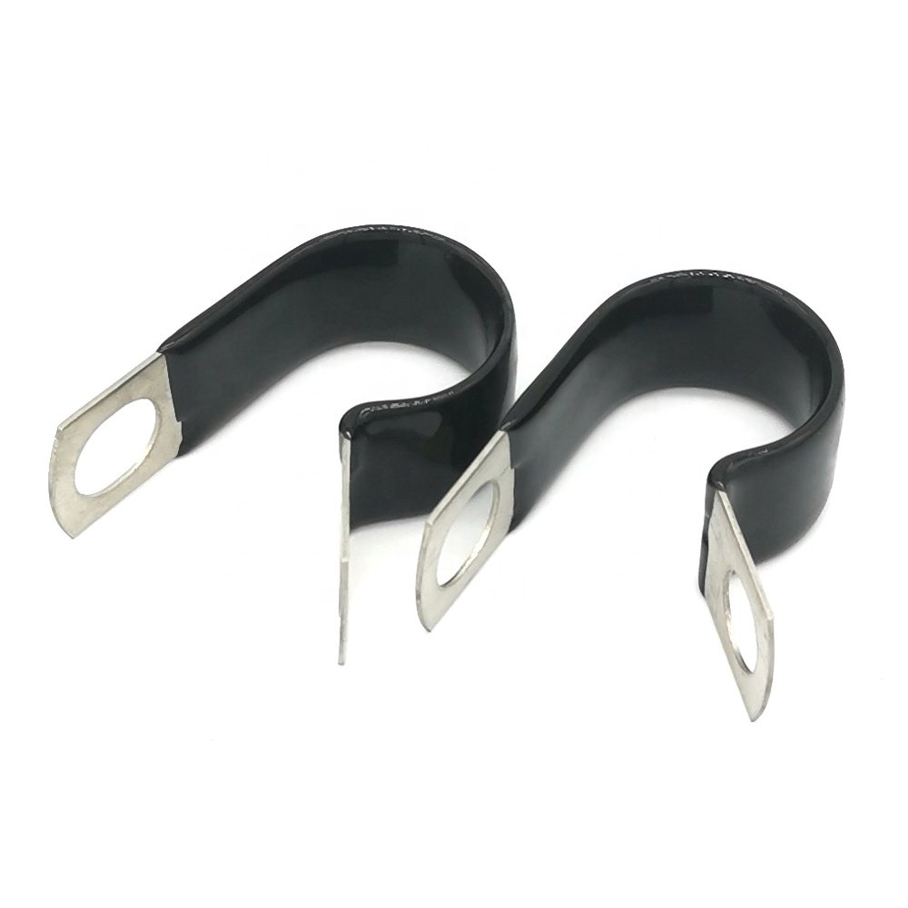 Good Quality 20mm Dia Steel P-clip with Vinyl PVC Rubber Coated Fixing Pipe Clamp Clips