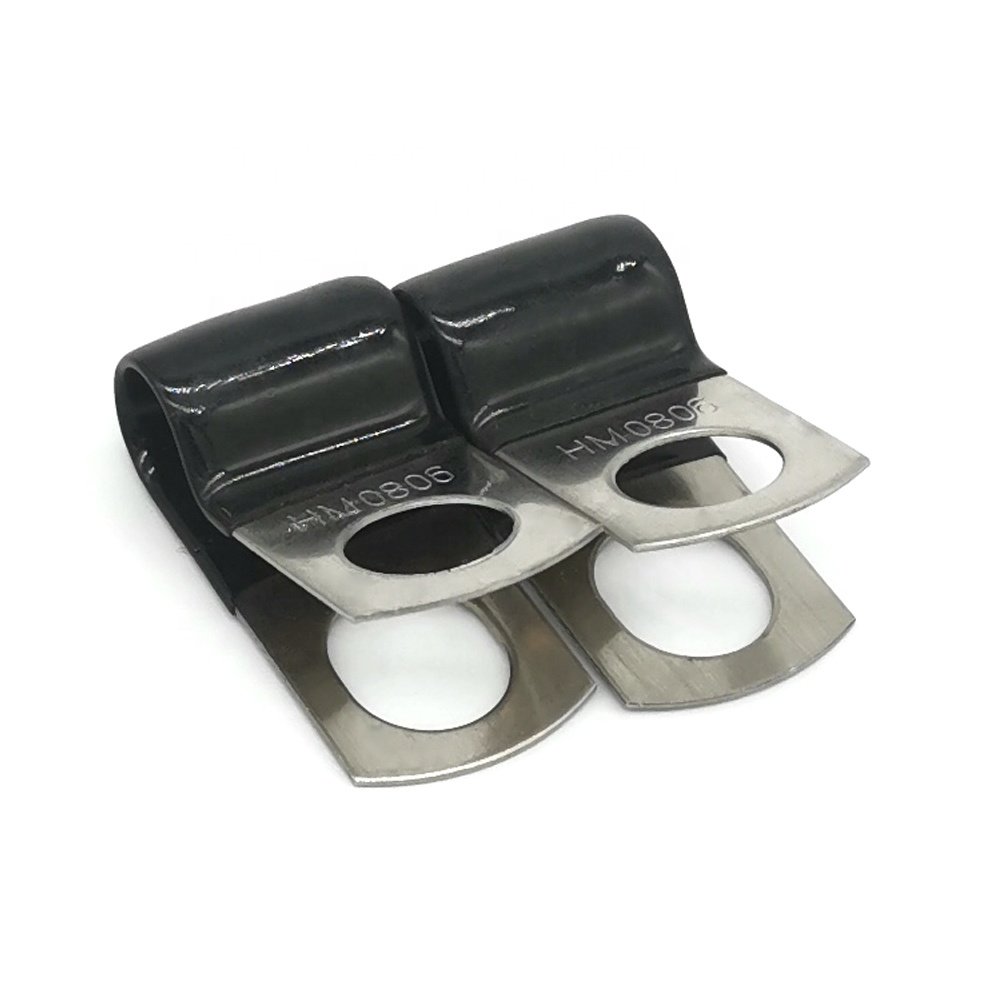 Good Quality 20mm Dia Steel P-clip with Vinyl PVC Rubber Coated Fixing Pipe Clamp Clips