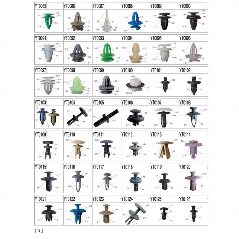 Car Auto Fasten Plastic Clips Black Push-Type Retainer Auto Fasteners Buckle