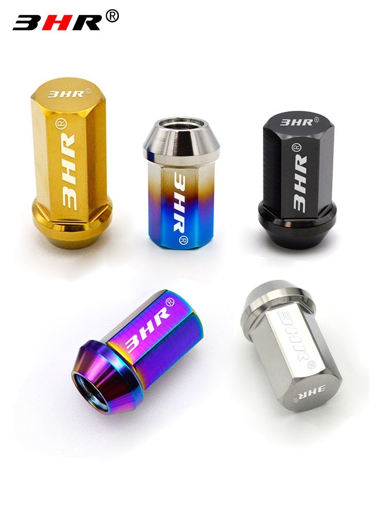 3HR High strength cone seat closed end Gr.5 titanium car wheel nuts lug nuts M12*1.5mm/M12*1.25mm for Japanese cars