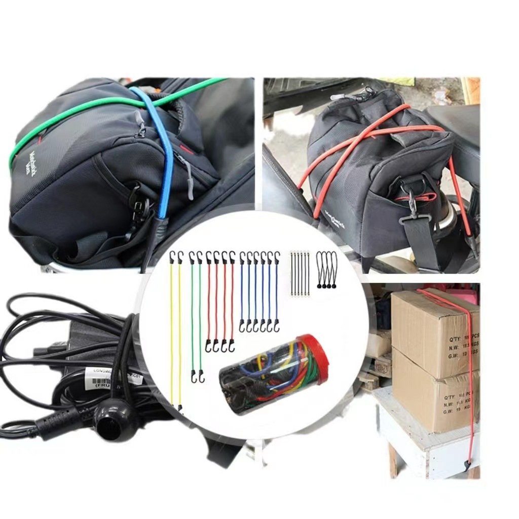 30-Piece Bungee Cords Luggage Cargo Strapping Bungee Cord Metal Hook Lanyard Strap Leash Bungee Cord
