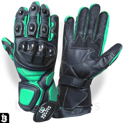Wholesale 2024 Deluxe Quality Leather Motorcycle Gloves With Strong Knuckle protection with Easy Fastener