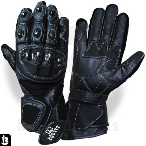 Wholesale 2024 Deluxe Quality Leather Motorcycle Gloves With Strong Knuckle protection with Easy Fastener