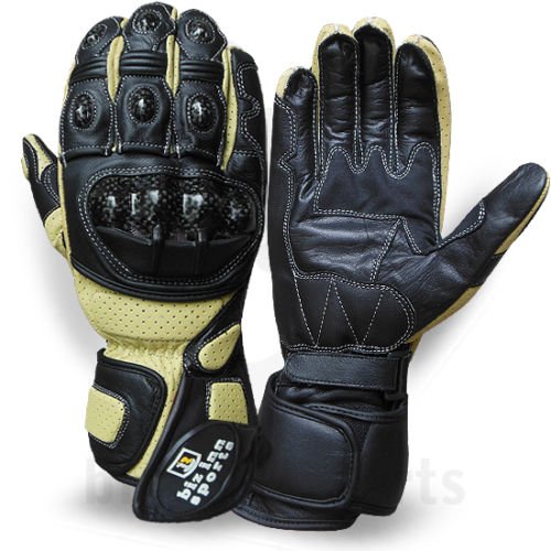 Wholesale 2024 Deluxe Quality Leather Motorcycle Gloves With Strong Knuckle protection with Easy Fastener