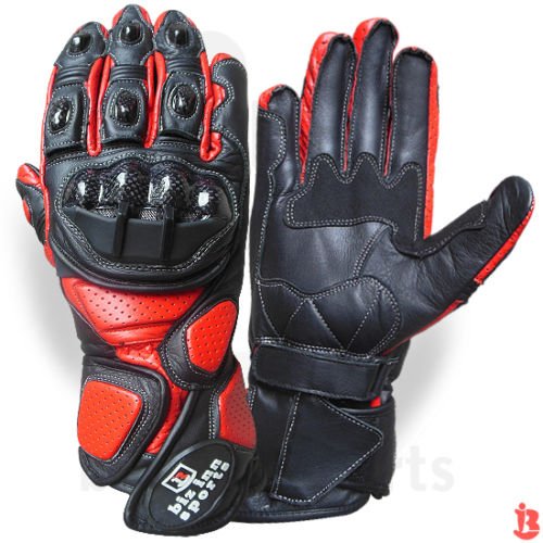 Wholesale 2024 Deluxe Quality Leather Motorcycle Gloves With Strong Knuckle protection with Easy Fastener
