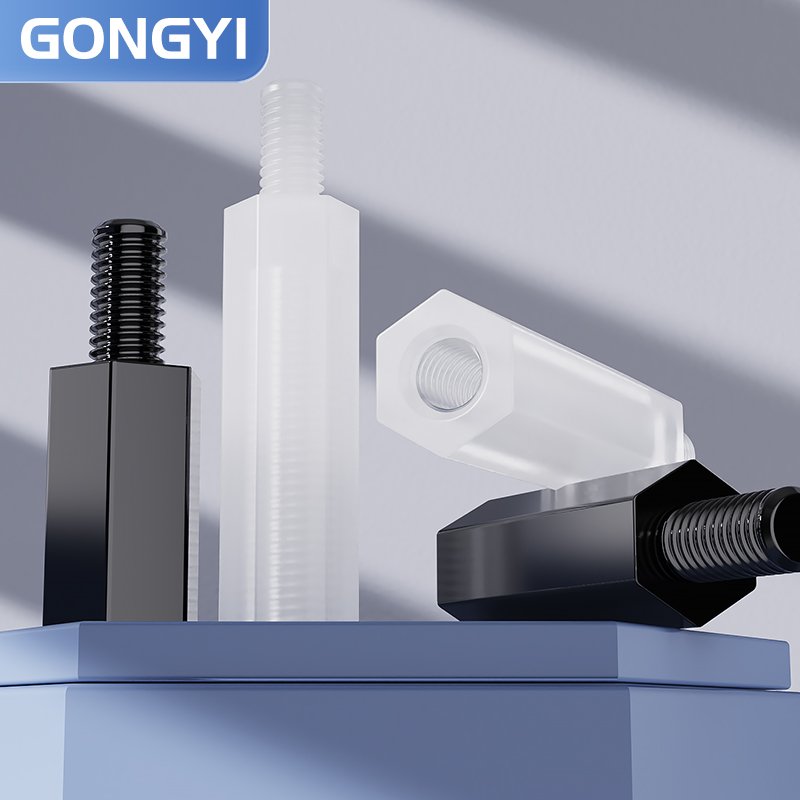 Quality certification M3*7+6 PCB Standoff Threaded Hex Body Male Female black and white Black Nylon