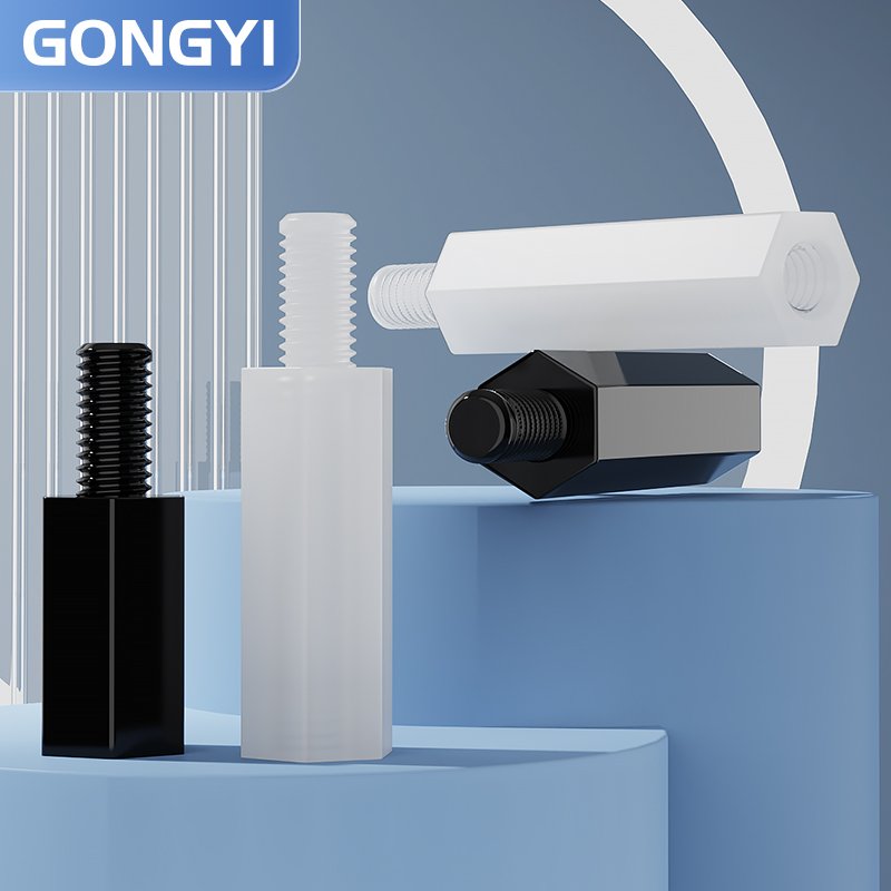 Quality certification M3*7+6 PCB Standoff Threaded Hex Body Male Female black and white Black Nylon