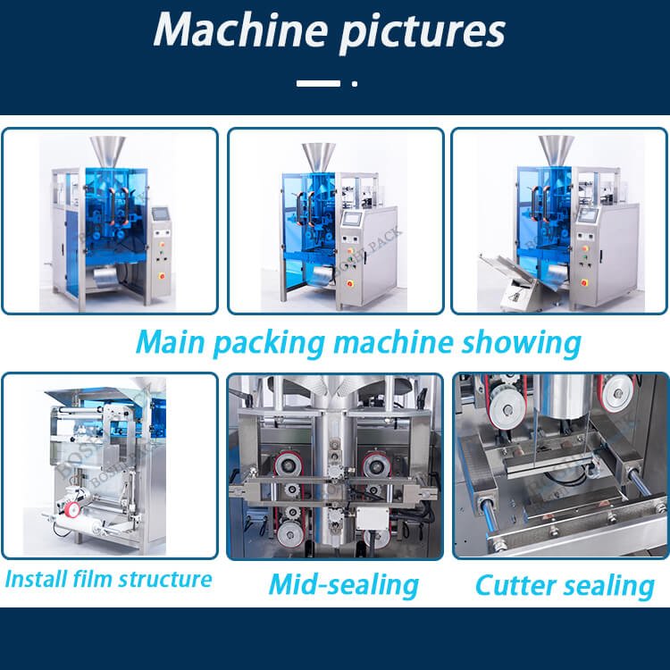 Auto Fasteners Fertilizer Cement Bagging Machine Form Fill Seal Frozen Food Chicken Bread Cookie Packaging Machine