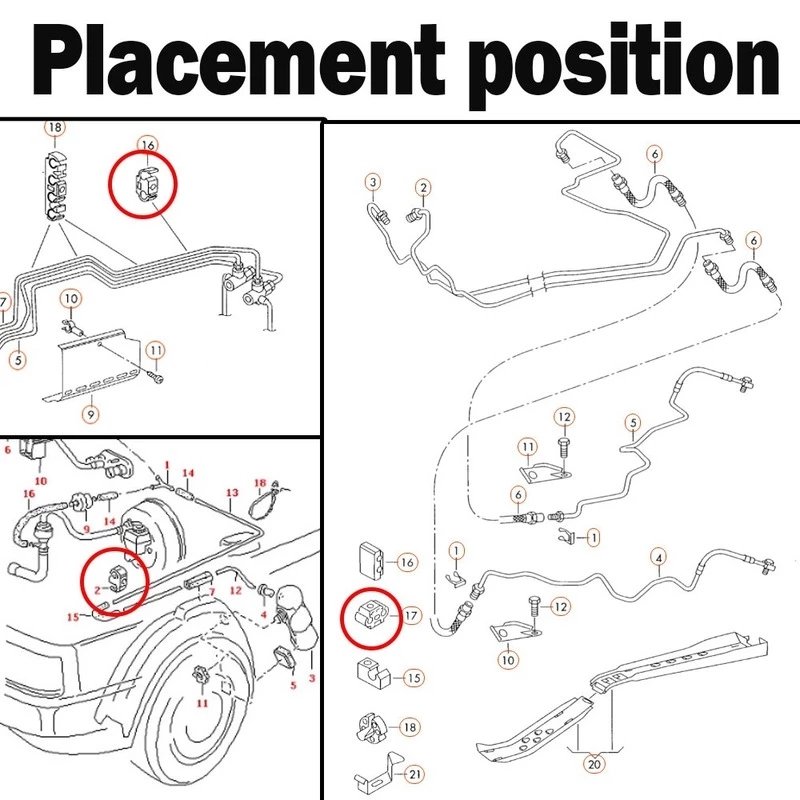 Car Brake Line Cable Bracket Vacuum Hose Pipe Clips For VW Volkswagen Bora Golf MK2 MK3 MK4 Passat Jetta Scirocco 811611797