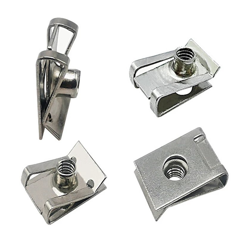 Stainless Steel U Type Clips with Thread M6 M5 M4 M8 8/6/5/4 mm Reed Nuts for Car Motorcycle Scooter