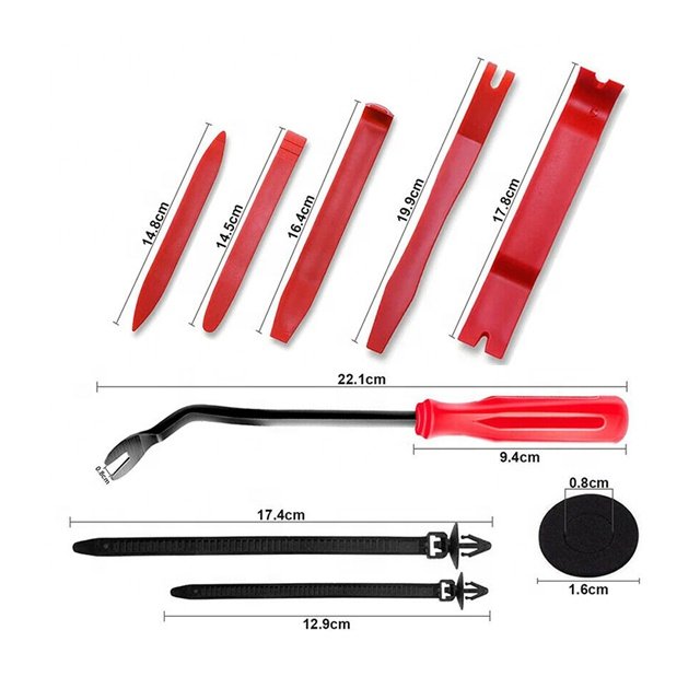 Auto Push Pin Rivets Set and Plastic Fasteners Remover Tool 18 Car Retainer Clips for