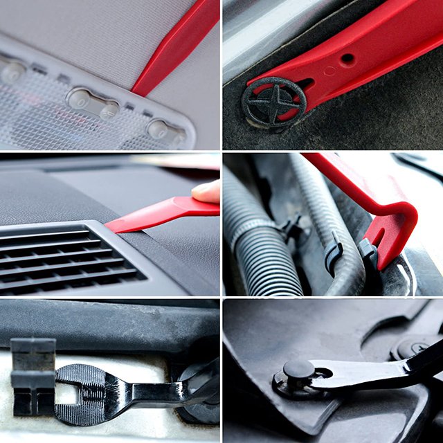 Auto Push Pin Rivets Set and Plastic Fasteners Remover Tool 18 Car Retainer Clips for