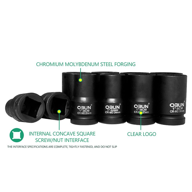 Workshop Garage Tool Kit 1" Pneumatic Impact Socket Set for Precision Fastening Professional From China Manufacturer