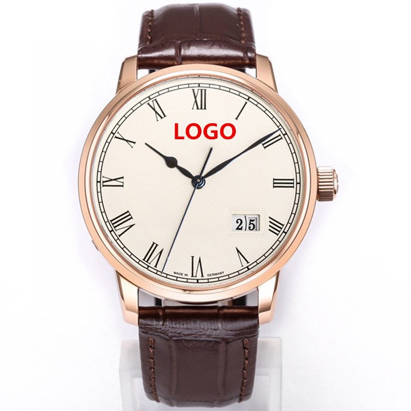 Wholesale Luxury Quartz Watch for Men Customized Leather Wristwatch with round Crystal Dial Display Elegant Fashion Business Use