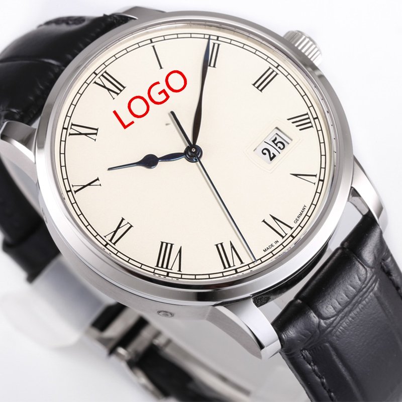 Wholesale Luxury Quartz Watch for Men Customized Leather Wristwatch with round Crystal Dial Display Elegant Fashion Business Use