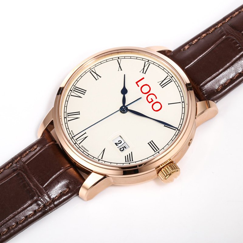 Wholesale Luxury Quartz Watch for Men Customized Leather Wristwatch with round Crystal Dial Display Elegant Fashion Business Use
