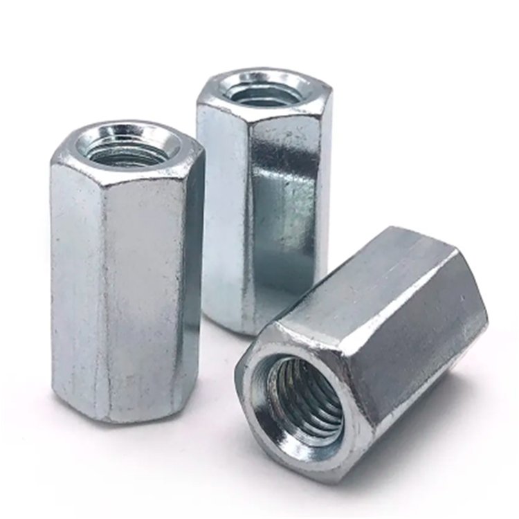 Automobile Fastener Galvanized Extended Hexagonal Nuts/Screw Rod Connection Nuts/Screw Rod Joint Nuts