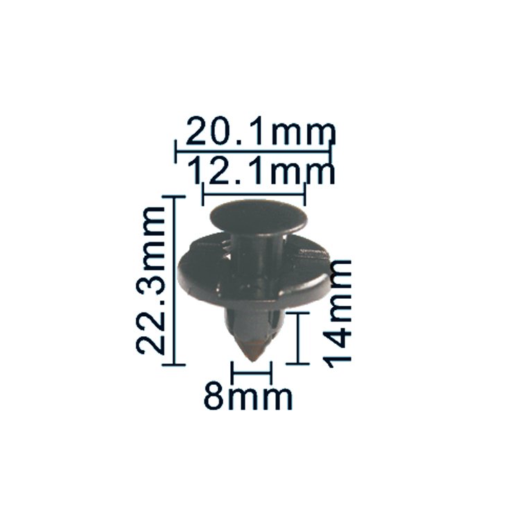 Car Universal Black Car Bumper Clips Push-type Retainers Auto Fastener Clips
