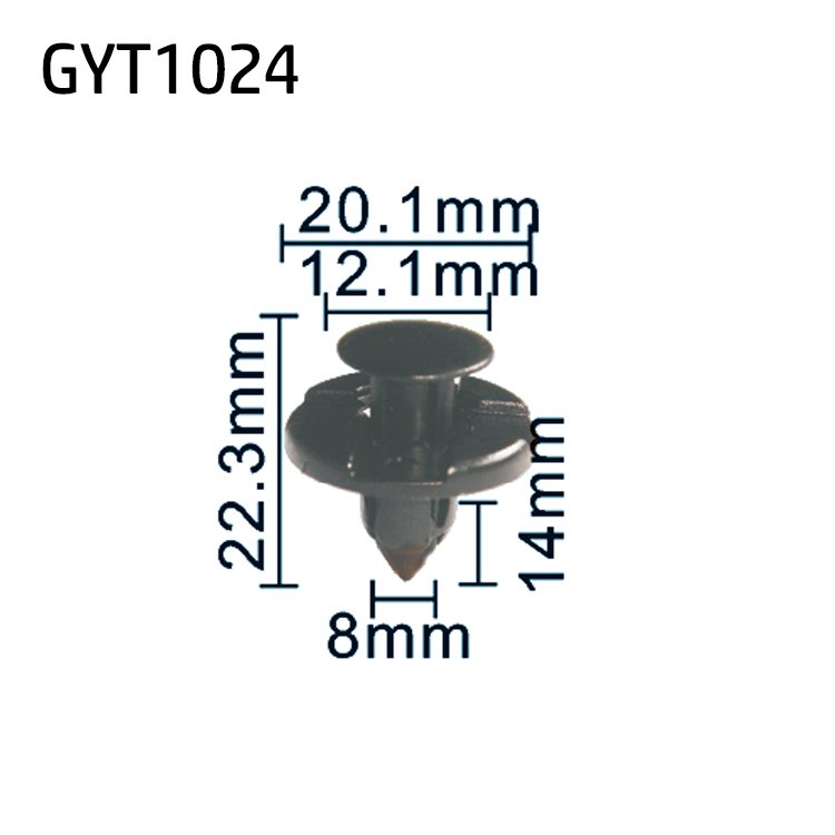 Car Universal Black Car Bumper Clips Push-type Retainers Auto Fastener Clips