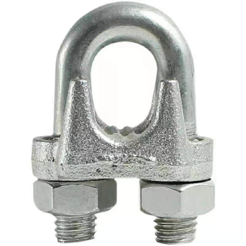 Factory Wholesale Malleable Steel Clip Head Iron Wire Rope Lifting Clamp with Buckle Hardware Product