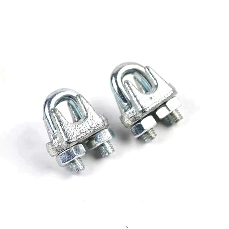 Factory Wholesale Malleable Steel Clip Head Iron Wire Rope Lifting Clamp with Buckle Hardware Product
