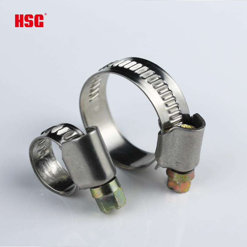 Stainless Steel 201 Germany Type Hose Clamp 9mm Band Width Fastening for Soft and Hard Pipes British With Metal Clamp