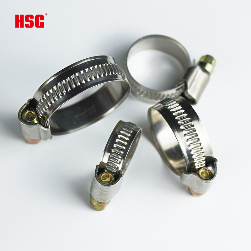 Stainless Steel 201 Germany Type Hose Clamp 9mm Band Width Fastening for Soft and Hard Pipes British With Metal Clamp