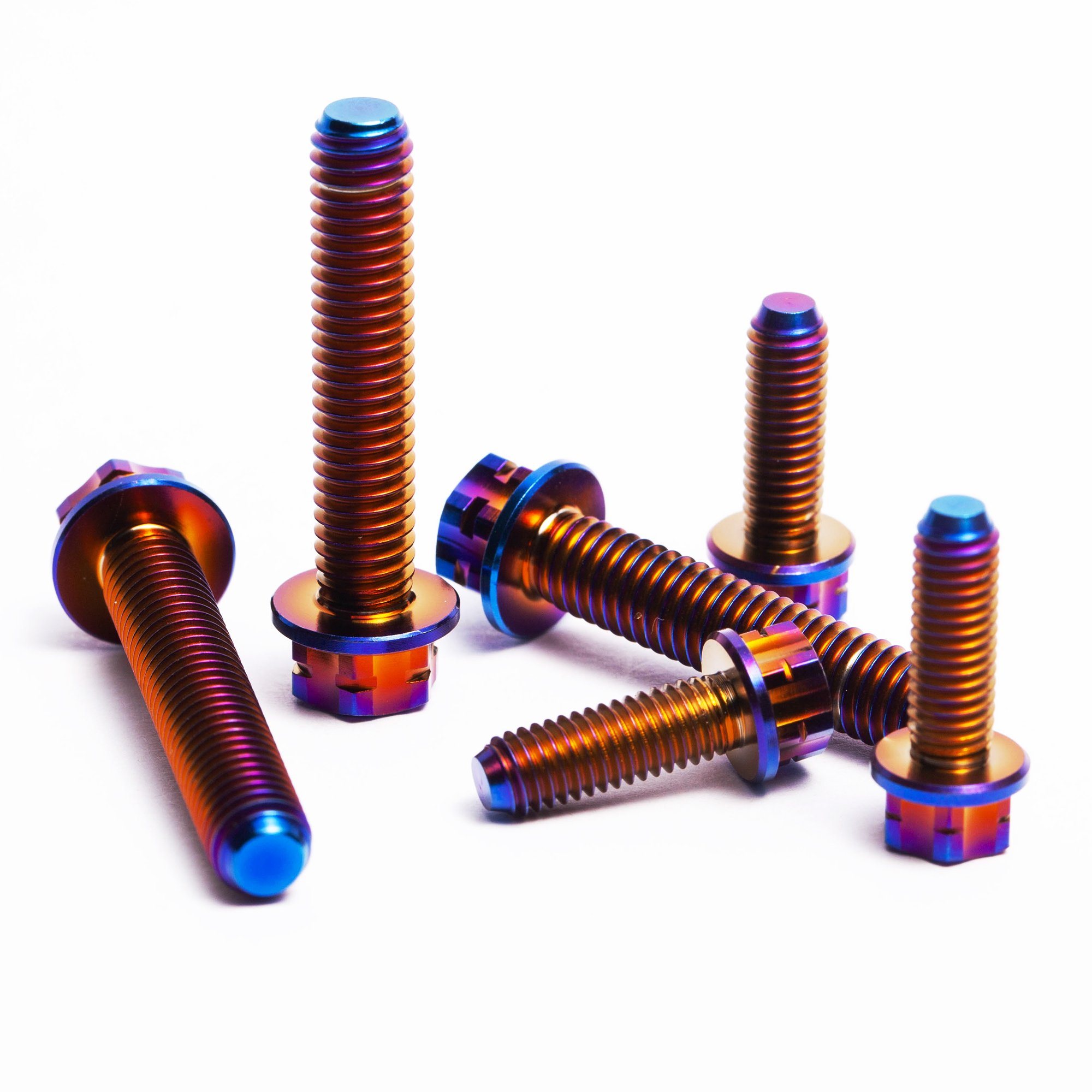 Titanium Alloy TC4 Outer Hexagon Flange Bolt Blueing ISO Metric Fastening Screws with Finish for Automotive Modification