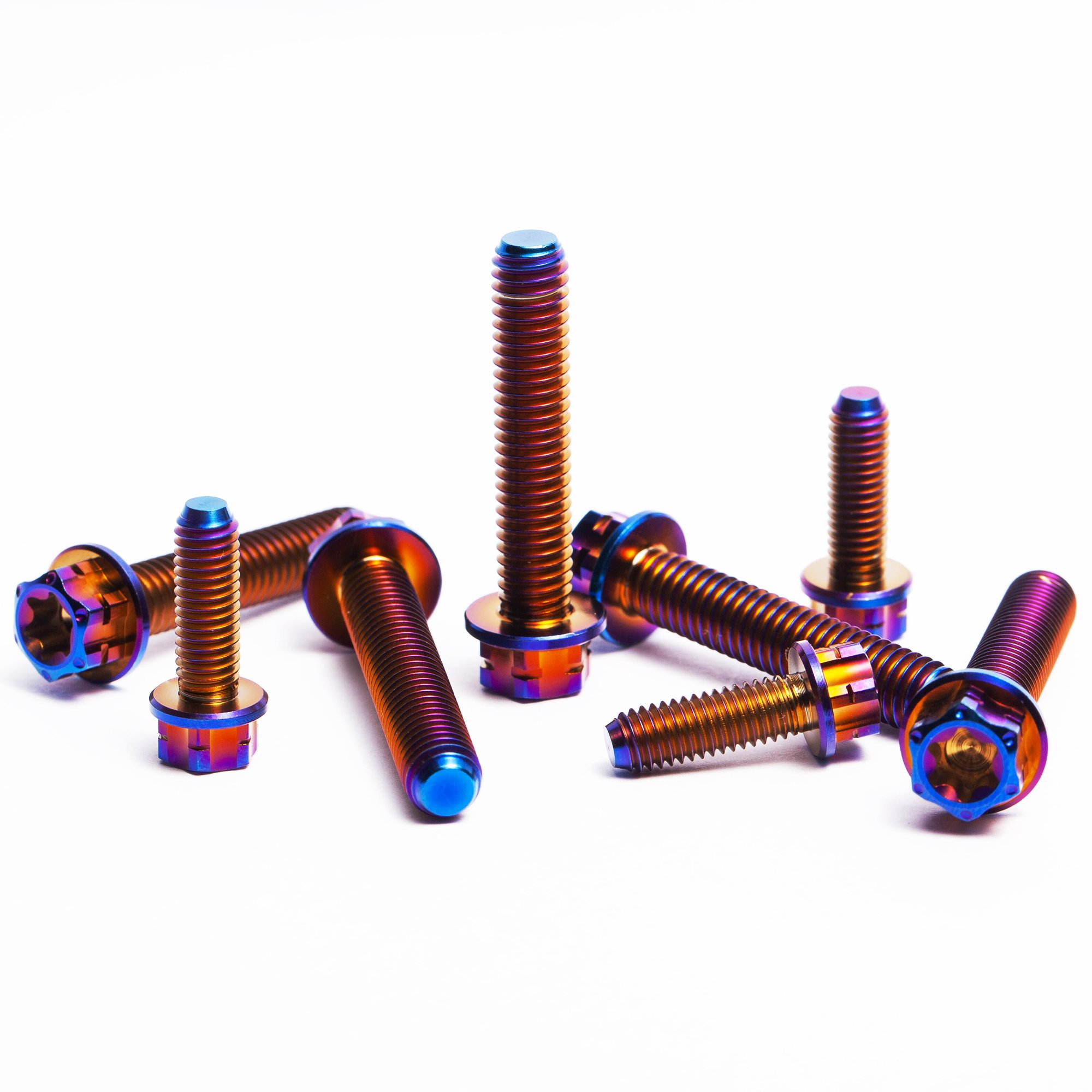 Titanium Alloy TC4 Outer Hexagon Flange Bolt Blueing ISO Metric Fastening Screws with Finish for Automotive Modification