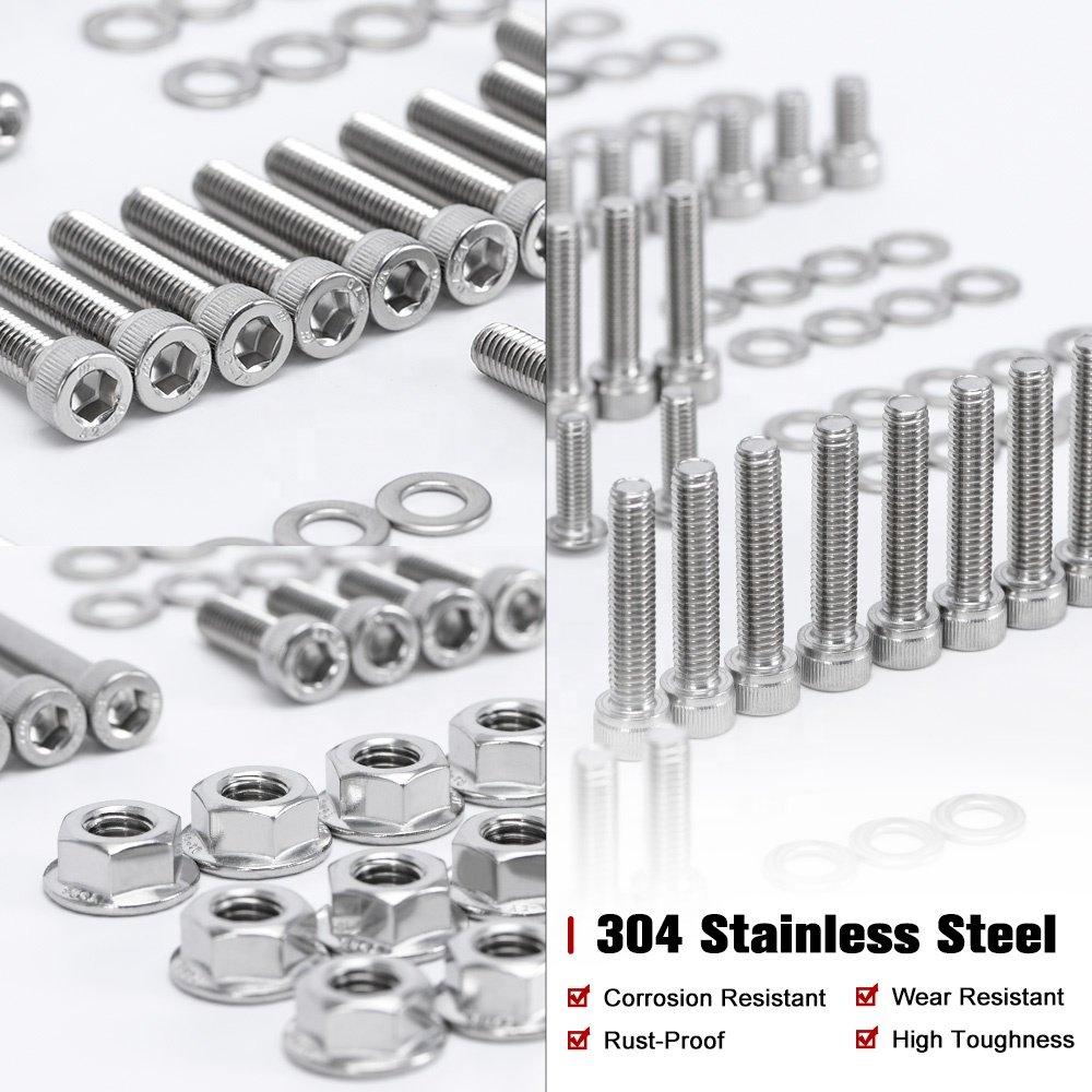 151Pcs Polished Engine Bolt Screw Set For Yamaha YFZ 350 Banshee ATV Cylinder Head Water Joint Bolts Exhaust Bolts PQY-EMK19