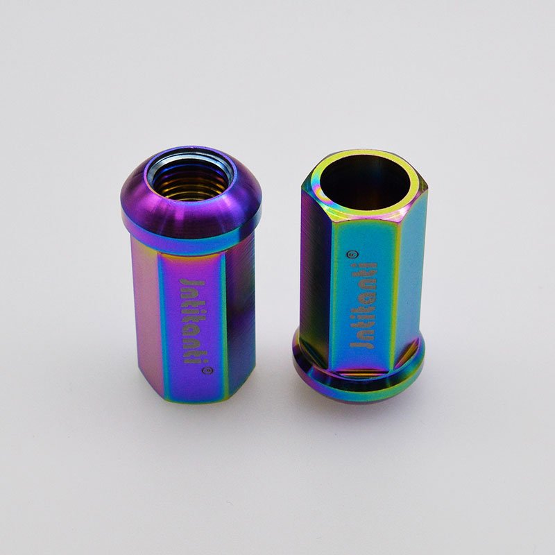 Jntitanti Ball Seat Gr.5 Titanium Car Wheel Lug Nut Automotive Wheel Titanium Nut M14*1.5*45mm for VW AUDI Mercedes-Benz Porsche